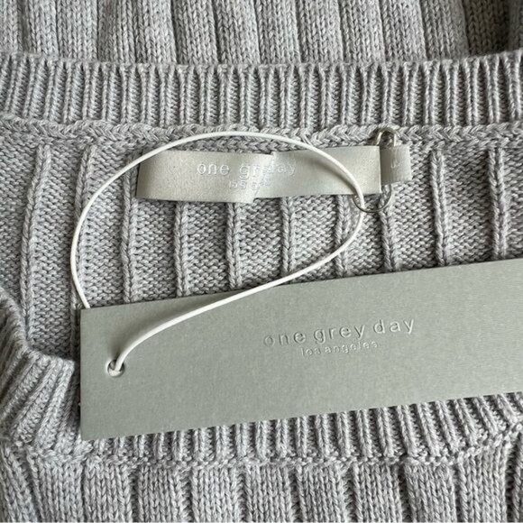 One Grey Day Cotton Cashmere Crew Sweater - S - Picture 5 of 7
